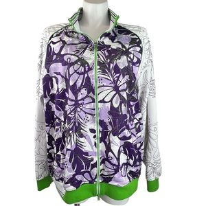 ARTFUL DODGER Embroidered Tropical Floral Track Jacket 4XL 4X Streetwear
